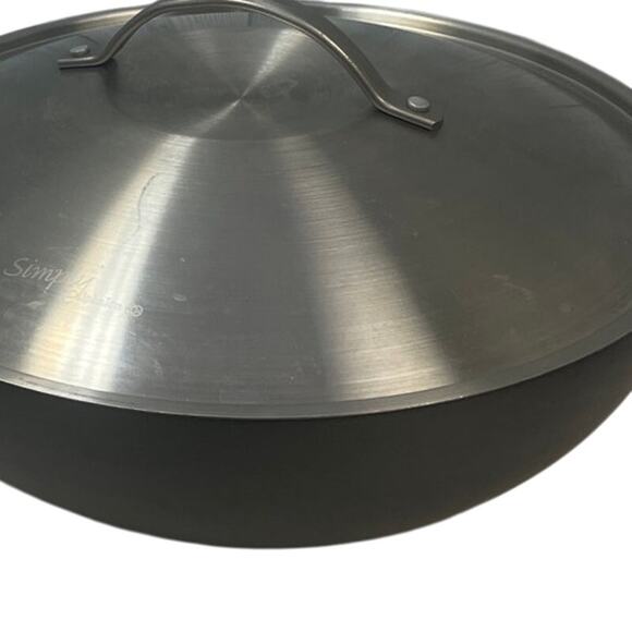 Used Simply Calphalon #1612  Nonstick 12" Metal Frying Pan w Metal Lid - Picture 4 of 7